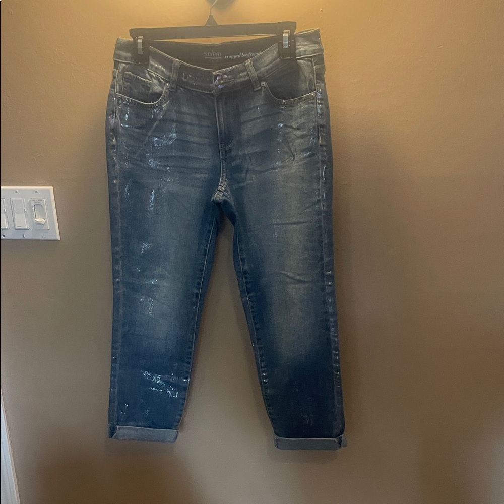 Soho Distressed Denim Cropped Jeans